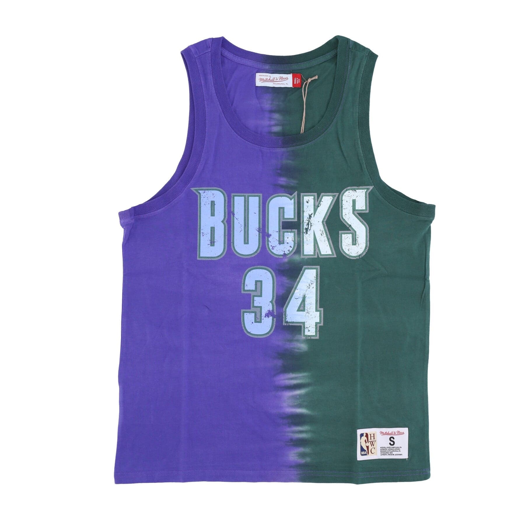 MITCHELL &amp; NESS Canotta Uomo Nba Vertical Tie Dye Tank Hardwood Classics No 34 Ray Allen Milbuc Original Team Colors - 5