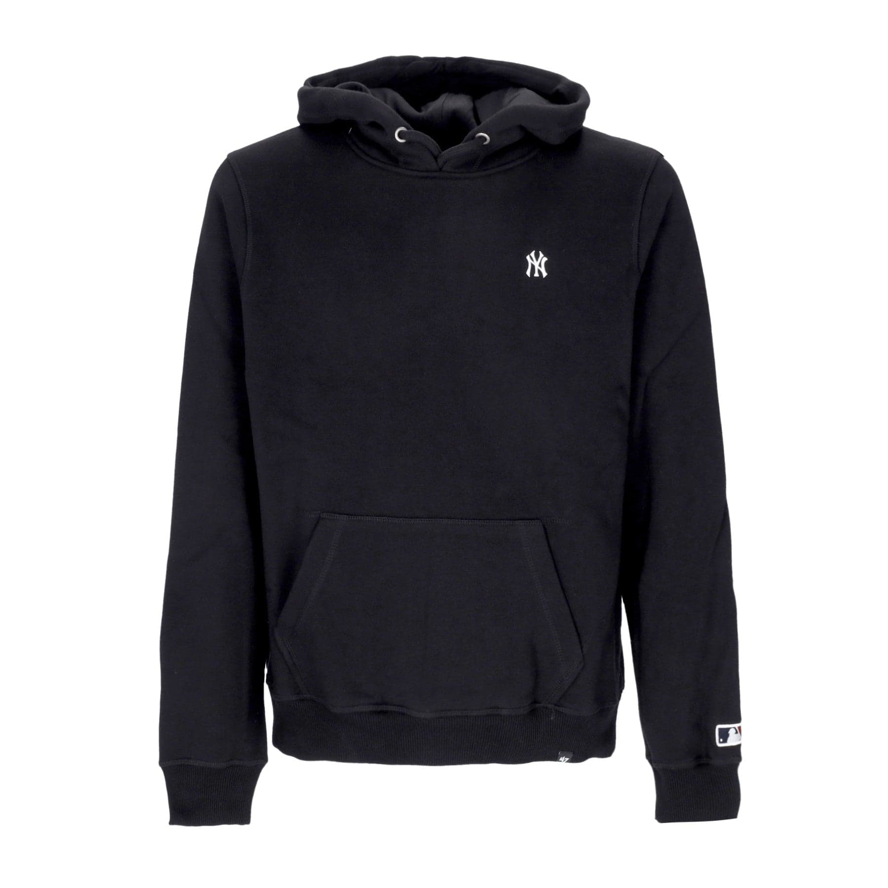 47 BRAND Felpa Cappuccio Uomo Mlb Base Runner Emb Burnside Hoodie Neyyan Jet Black - 4