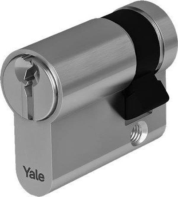 Mezzo Cilindro Sagomato Y500 Yale Ottone Nichelato Chiavi 3 Camma DIN Mm 50 - 2