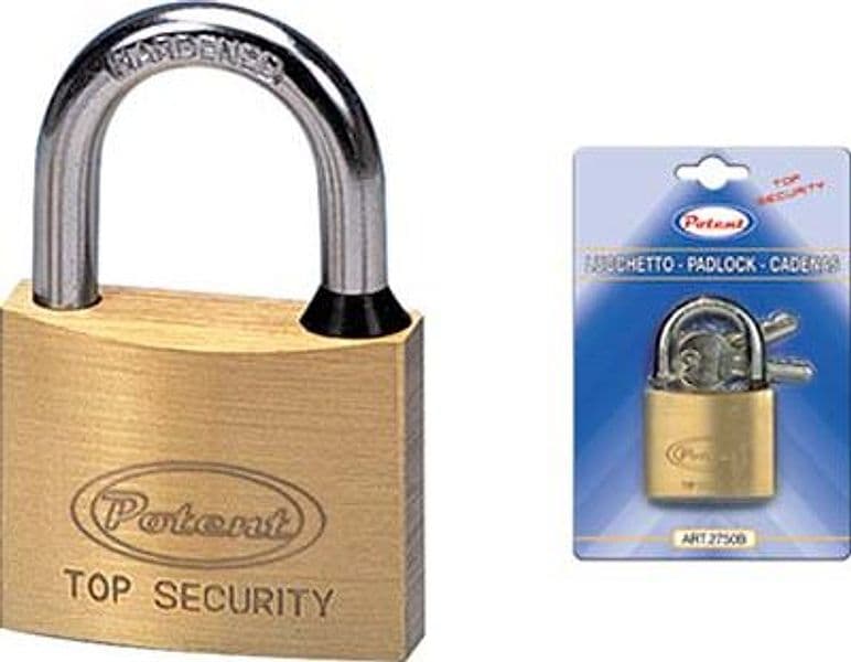 Lucchetto 2700B Potent Ottone Arco Cromato Chiavi 2 17 mm 12 Pezzi - 2