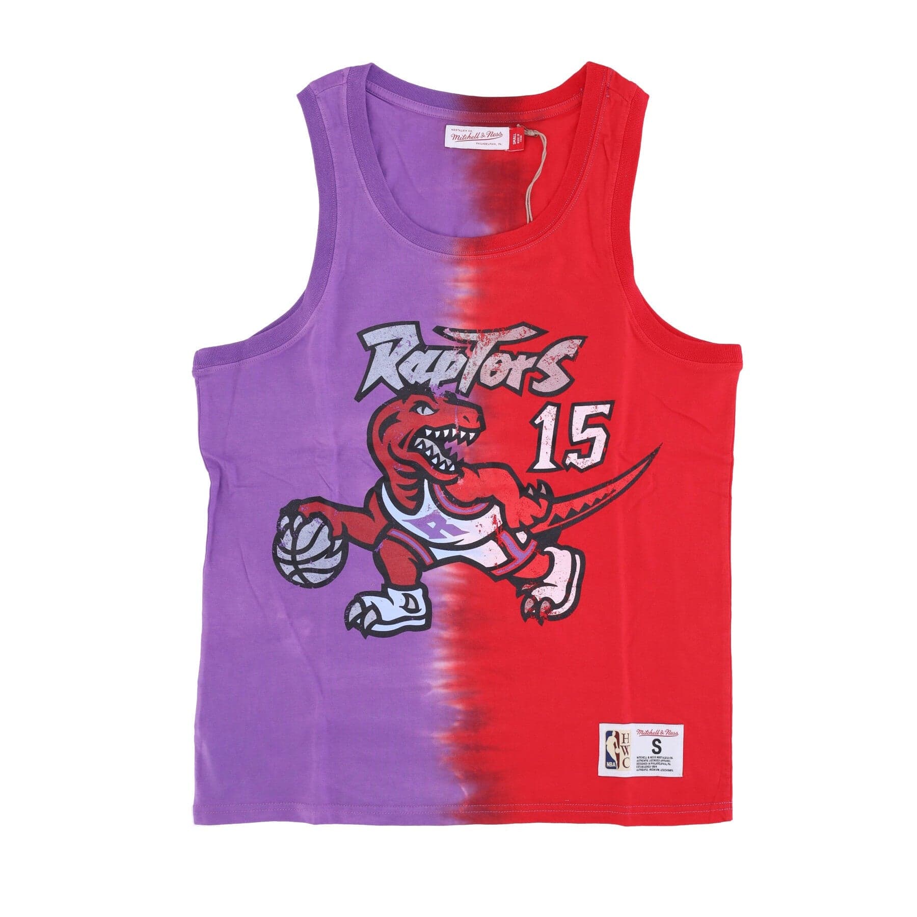 MITCHELL &amp; NESS Canotta Uomo Nba Vertical Tie Dye Tank Hardwood Classics No 15 Vince Carter Torrap Original Team Colors - 5