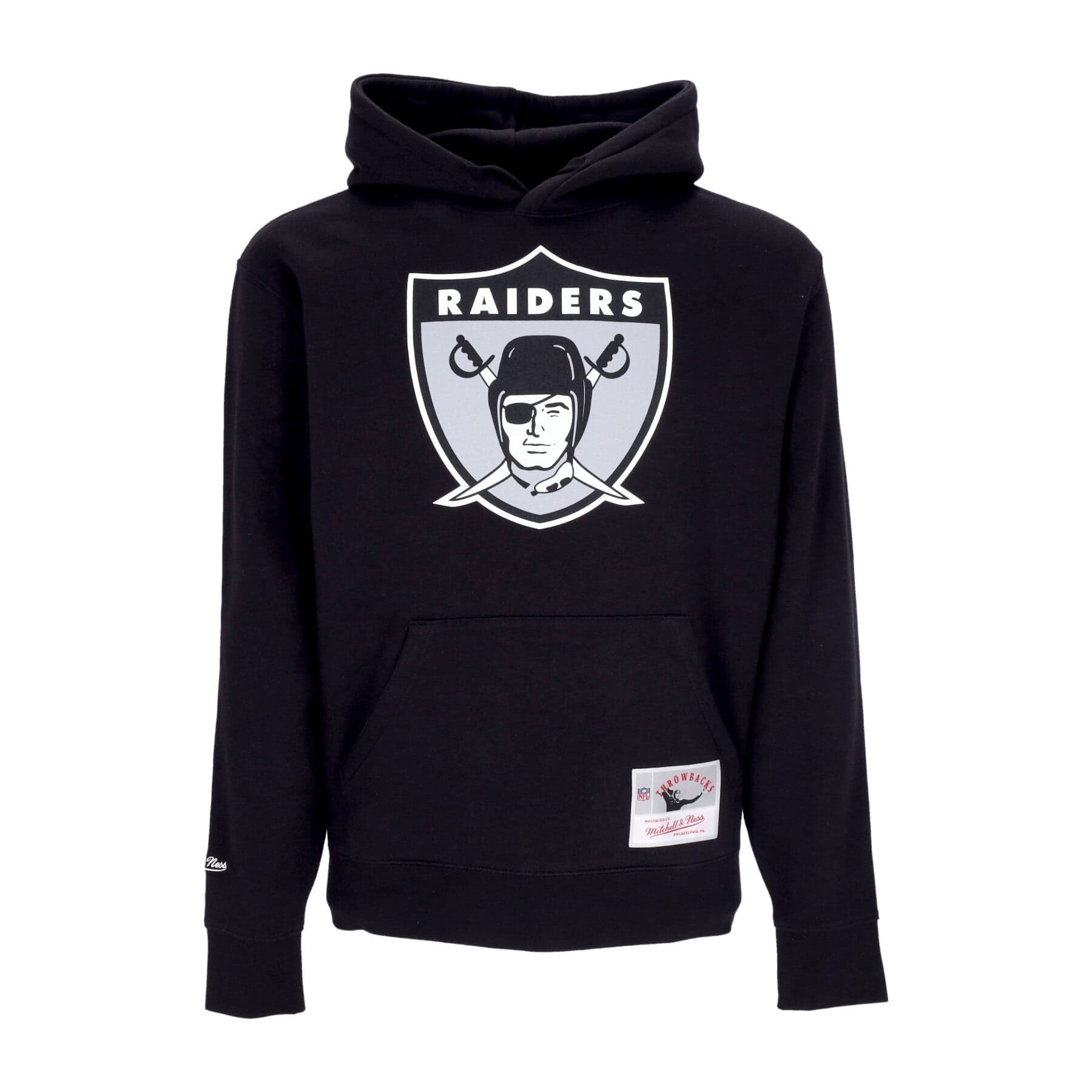 MITCHELL & NESS Felpa Cappuccio Uomo Nfl Team Logo Hoodie Oakrai Black