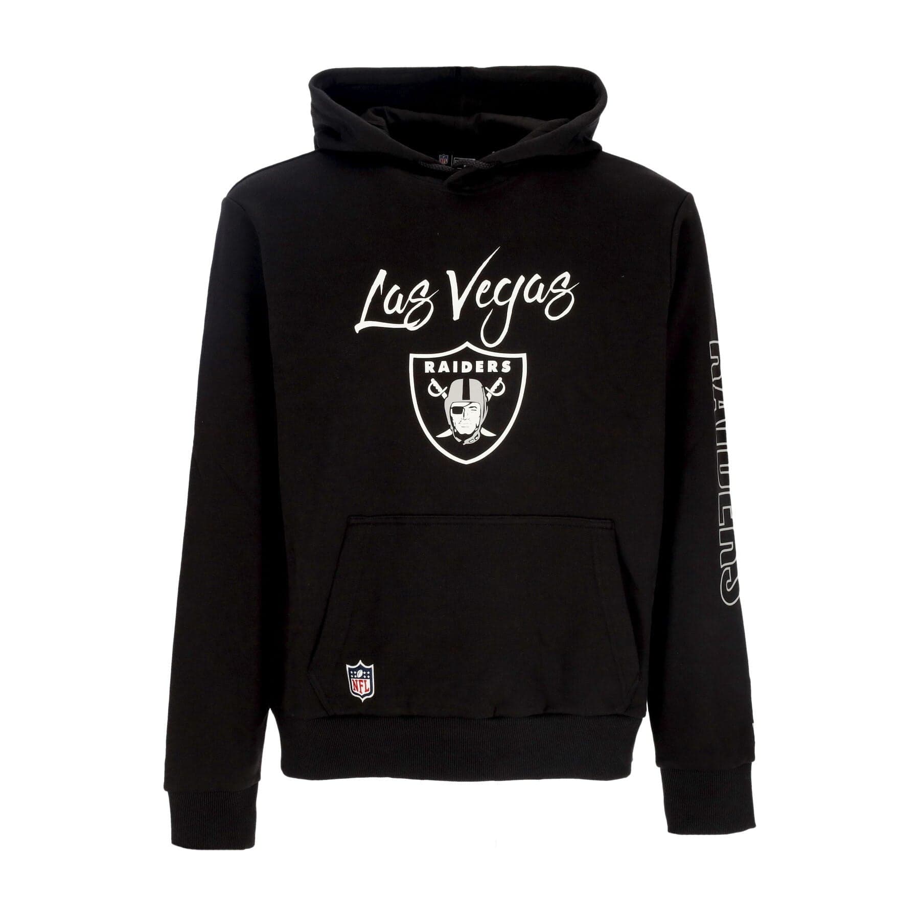 NEW ERA Felpa Cappuccio Uomo Nfl Script Hoodie Lasrai Black/white - 3