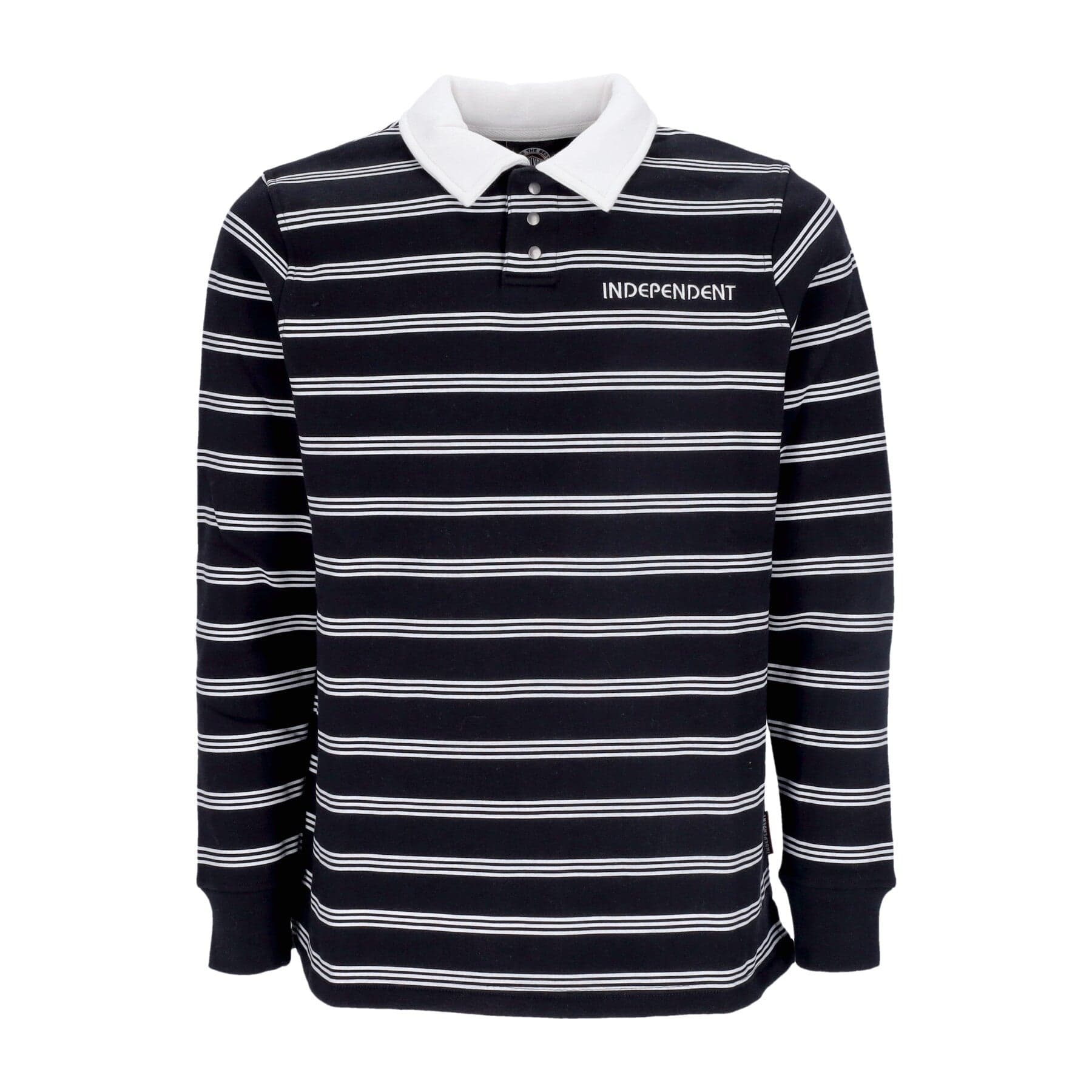 INDEPENDENT Polo Manica Lunga Uomo Bauhaus Stripe Polo Crewneck Black Stripe - 3