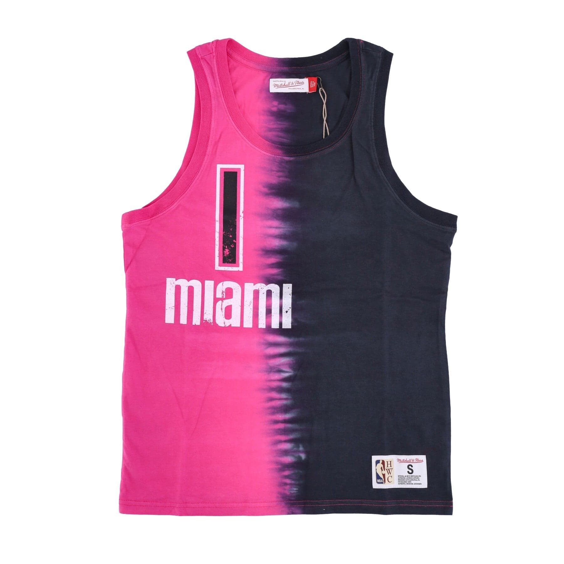 MITCHELL &amp; NESS Canotta Uomo Nba Vertical Tie Dye Tank Hardwood Classics No 1 Chris Bosh Miahea Original Team Colors - 5