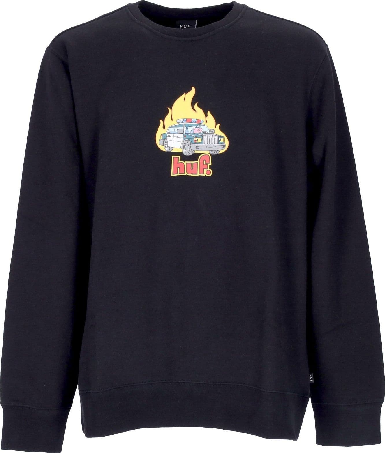 HUF Felpa Girocollo Uomo Roasted Crew Black - 4
