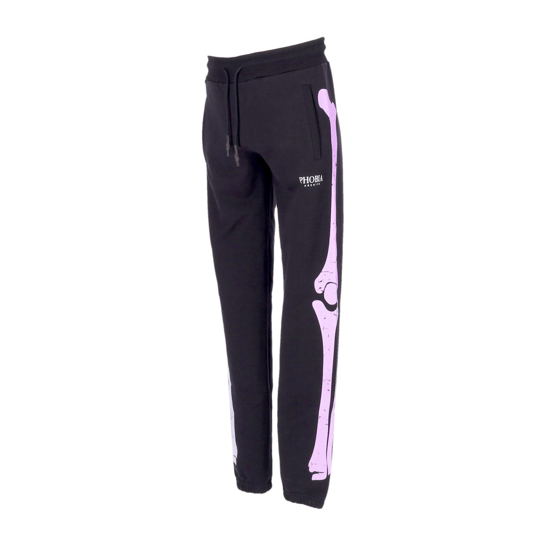 PHOBIA Pantalone Tuta Leggero Uomo Skeleton Print Pants Black/purple - 5