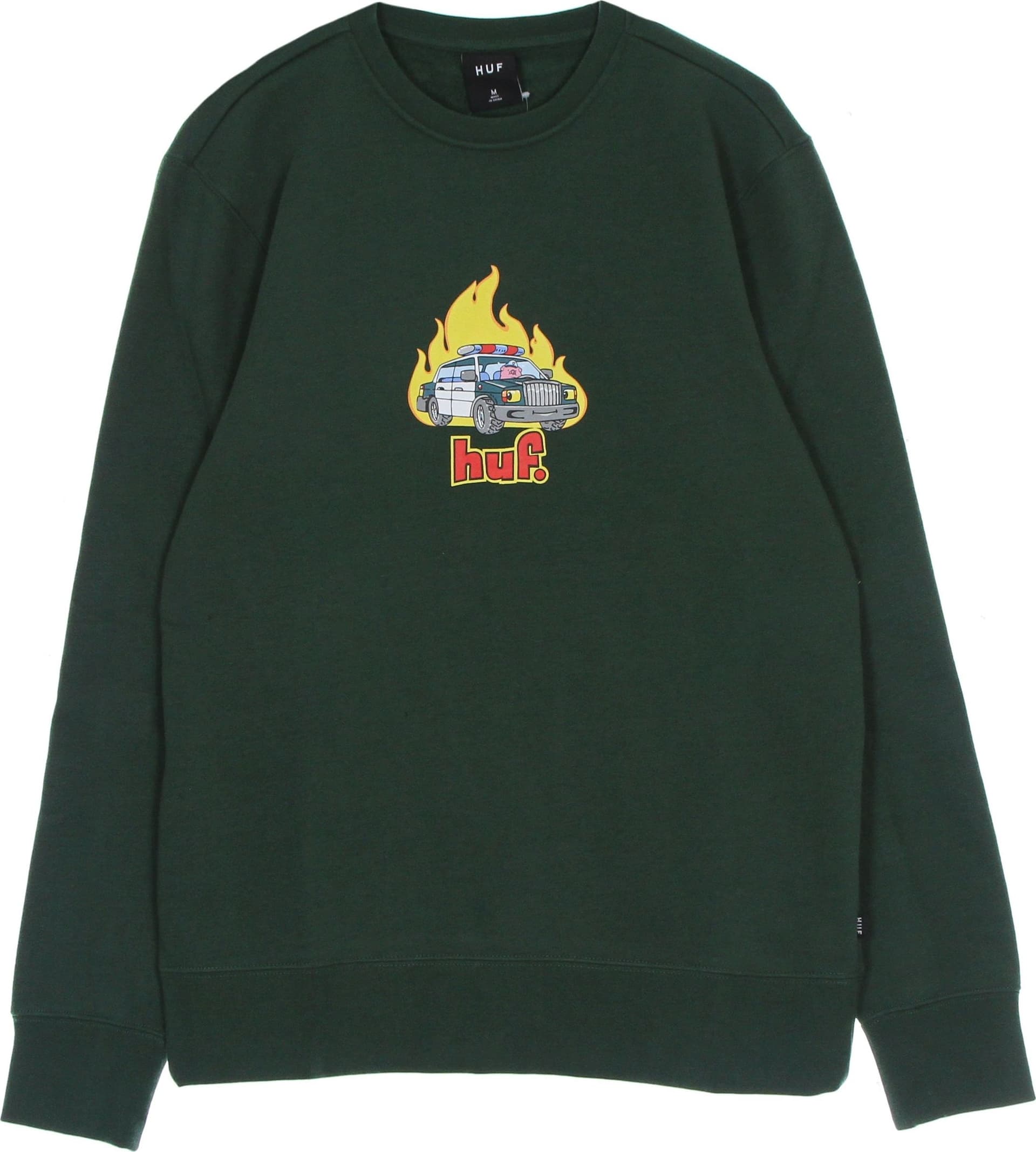 HUF Felpa Girocollo Uomo Roasted Crew Dark Green - 4