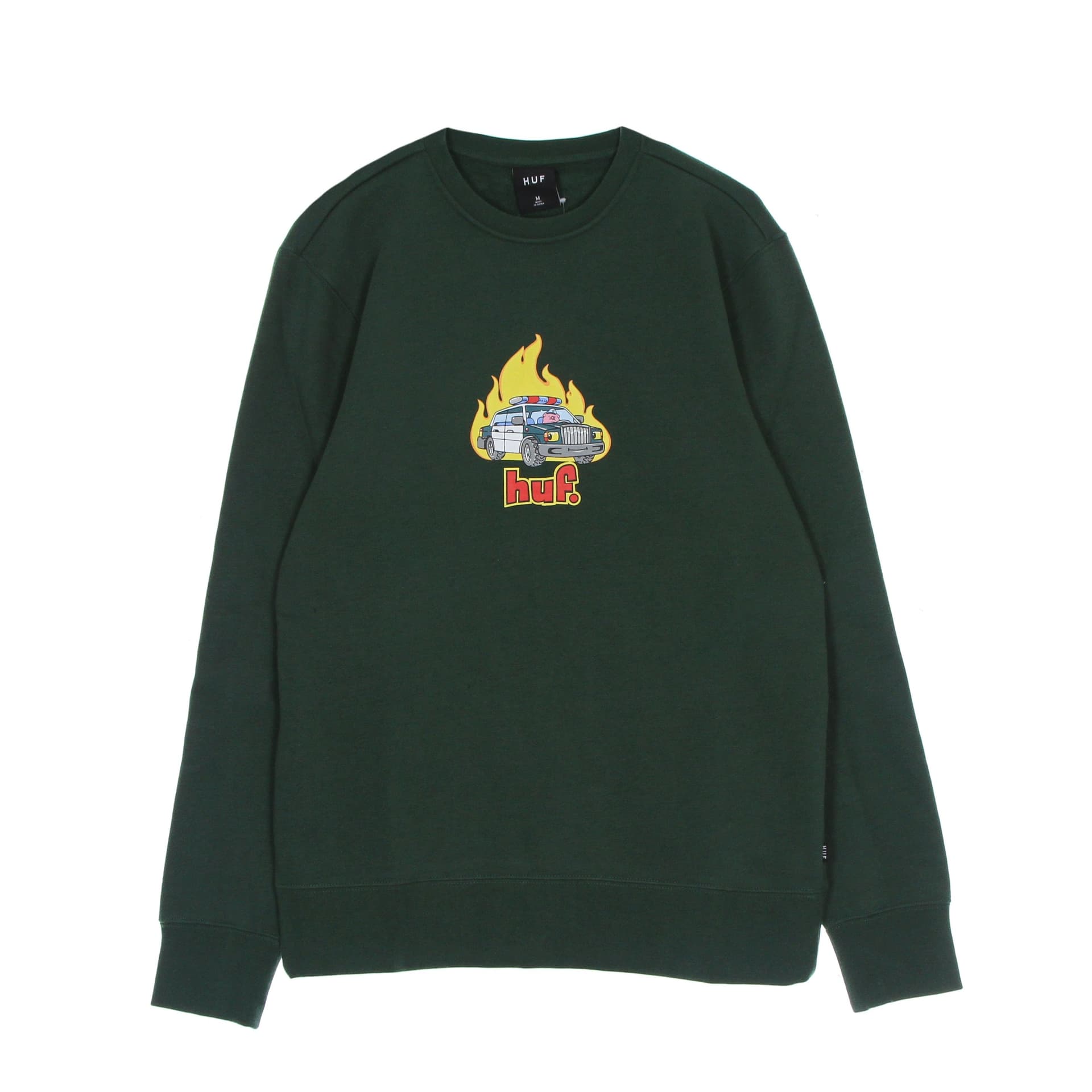 HUF Felpa Girocollo Uomo Roasted Crew Dark Green - 4