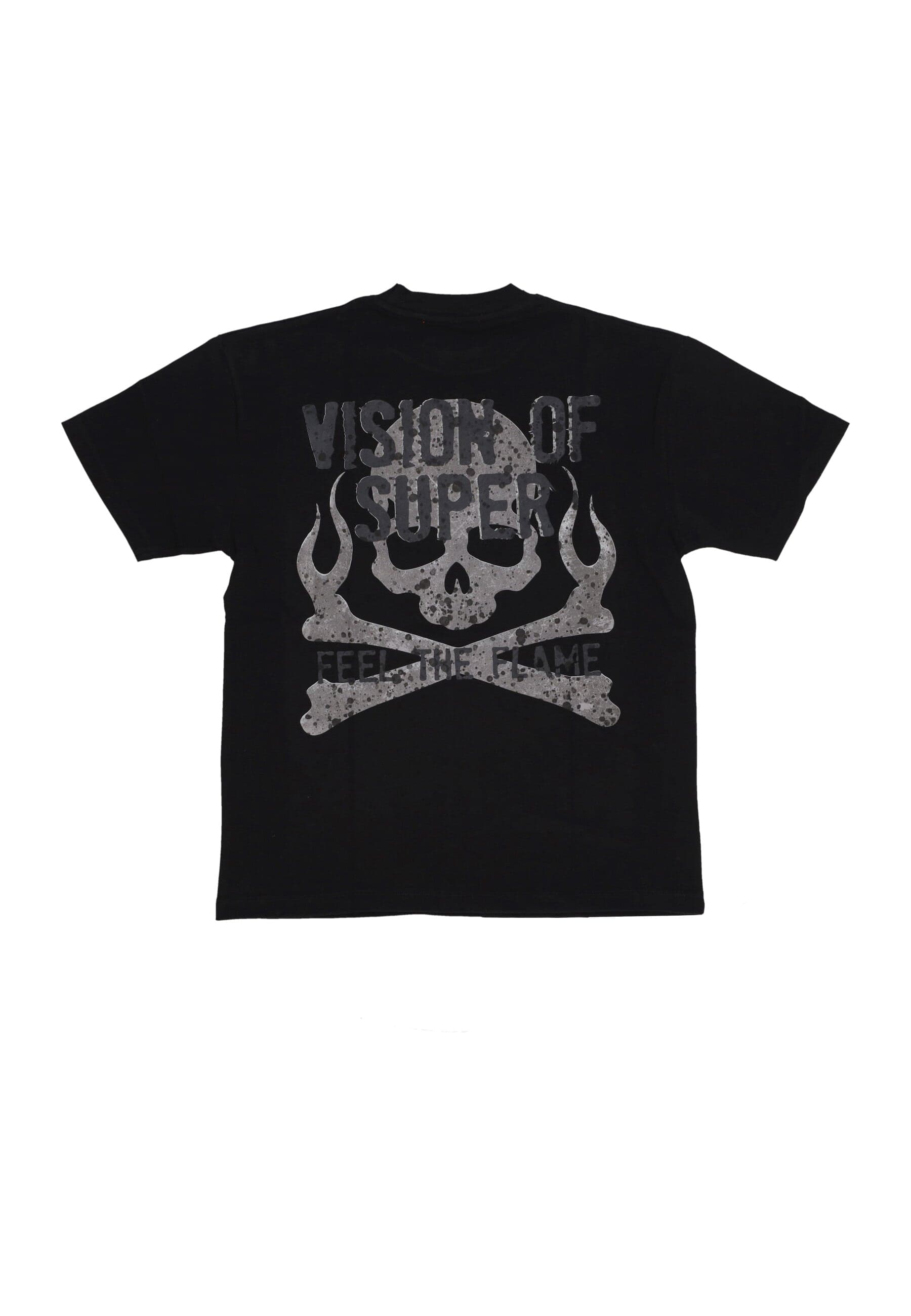 VISION OF SUPER Maglietta Uomo Military Skull On Back Tee Black - 3