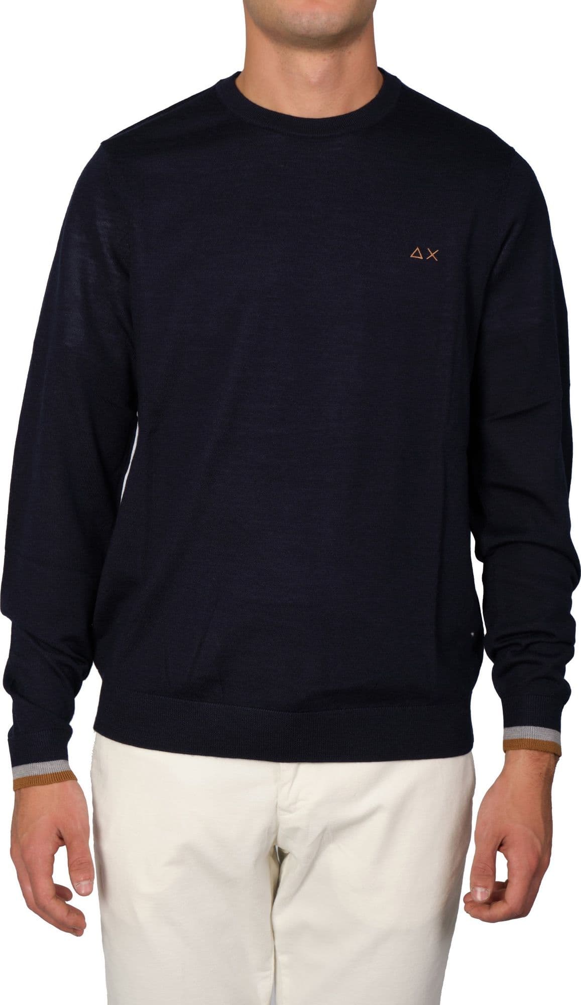 SUN68 Sun68 - Round Stripes Rasata Doppio Bordo Manica K42120 07 NAVY - 4