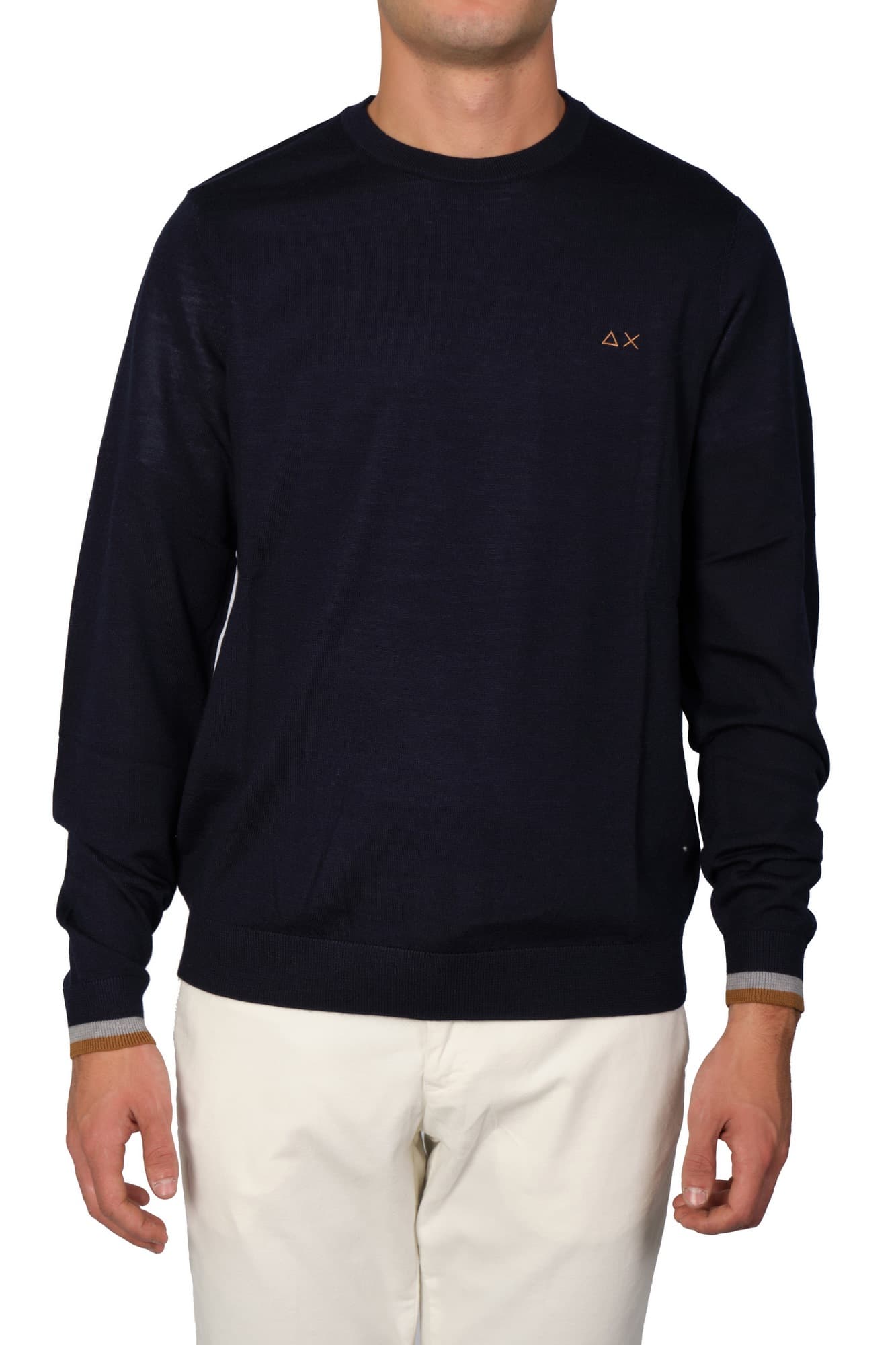 SUN68 Sun68 - Round Stripes Rasata Doppio Bordo Manica K42120 07 NAVY - 4