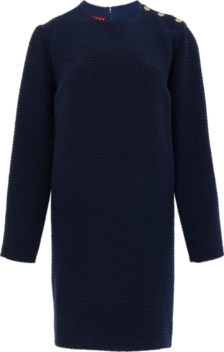 Gucci Abito in Boucle Blu con Bottoni Logo – BLU NAVY
