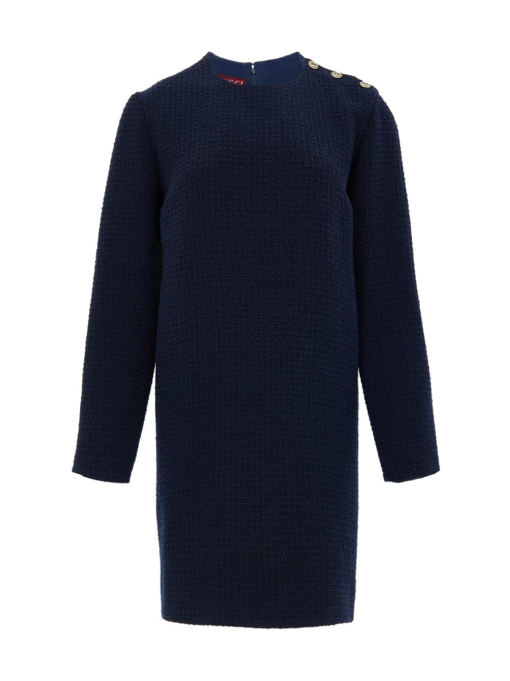 Gucci Abito in Boucle Blu con Bottoni Logo - 5