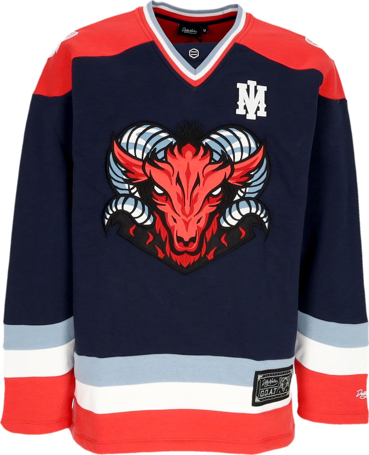DOLLY NOIRE Felpa Tipo Hockey Uomo Goat Hockey Crewneck Midnight Blue - 5