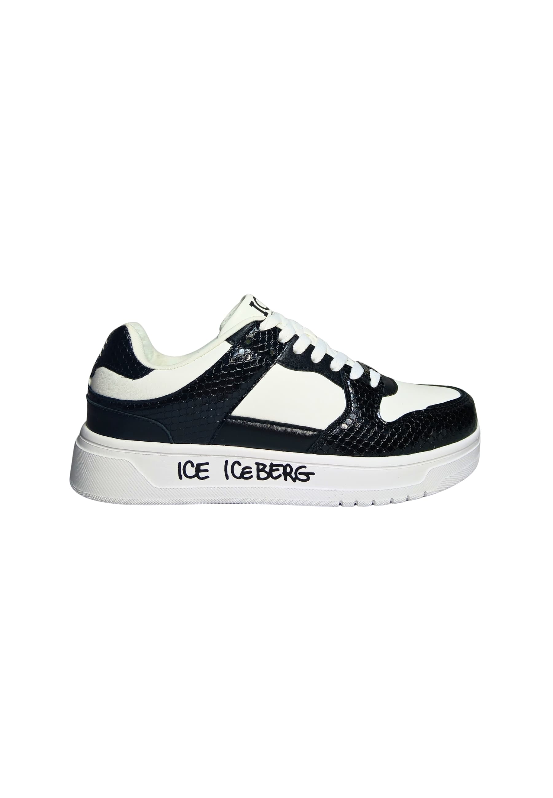 ICEBERG Scarpe Adulto unisex Iceberg Sneakers basse Black, stampa serpente, brand logo laterale. - 6