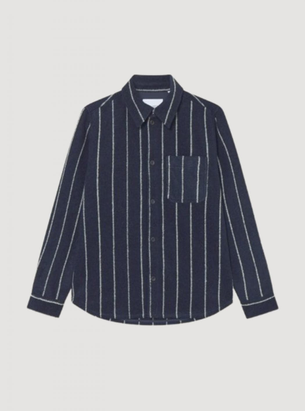 LES DEUX Lennon Wool Pinstripe Overshirt – BLUE