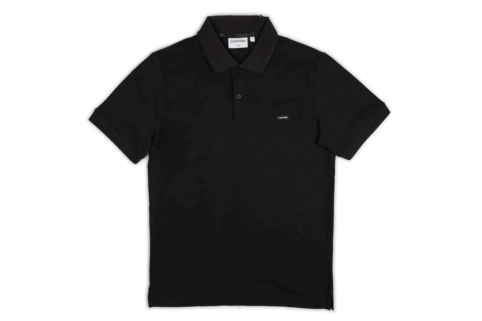 calvin klein Calvin Klein - Polo Mm Piquet Con Scritta Su Collo K10K112468 BEH NER - 2