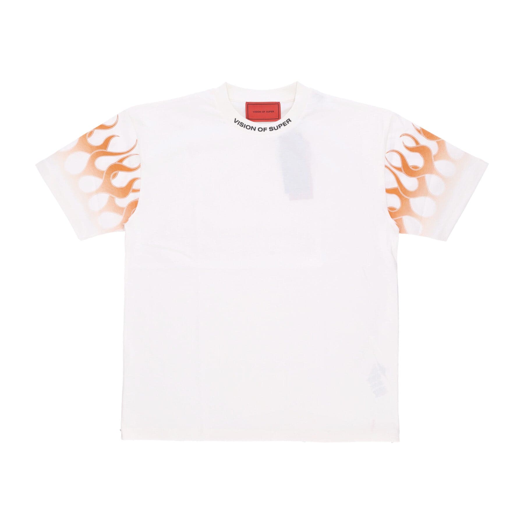 VISION OF SUPER Maglietta Uomo Flames Tee Off White/orange - 4