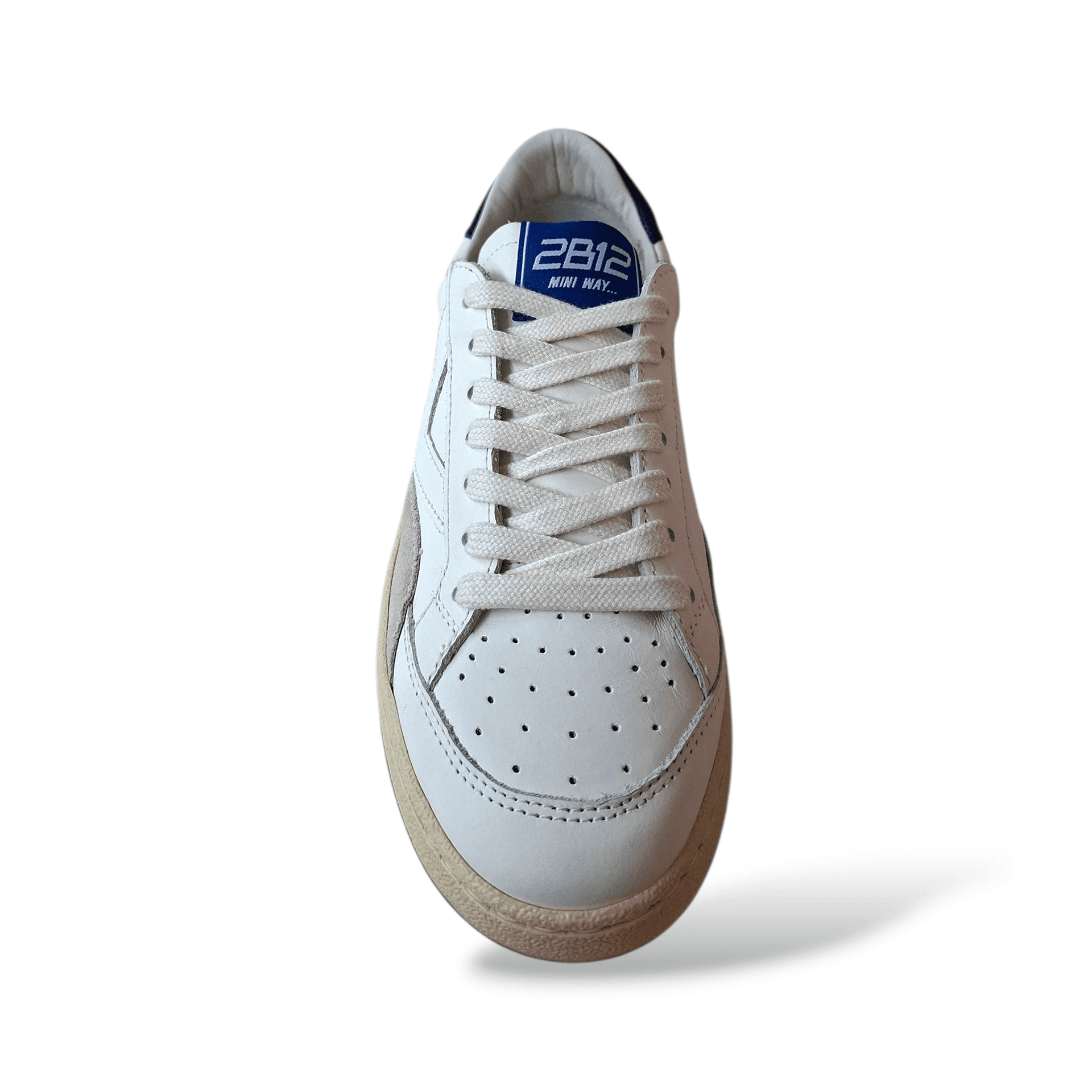 Sneakers bambino 2B12 Junior Play bianche blue pelle laccio in Ballerine Scarpetteria Gica - Trani, commercioVirtuoso.it