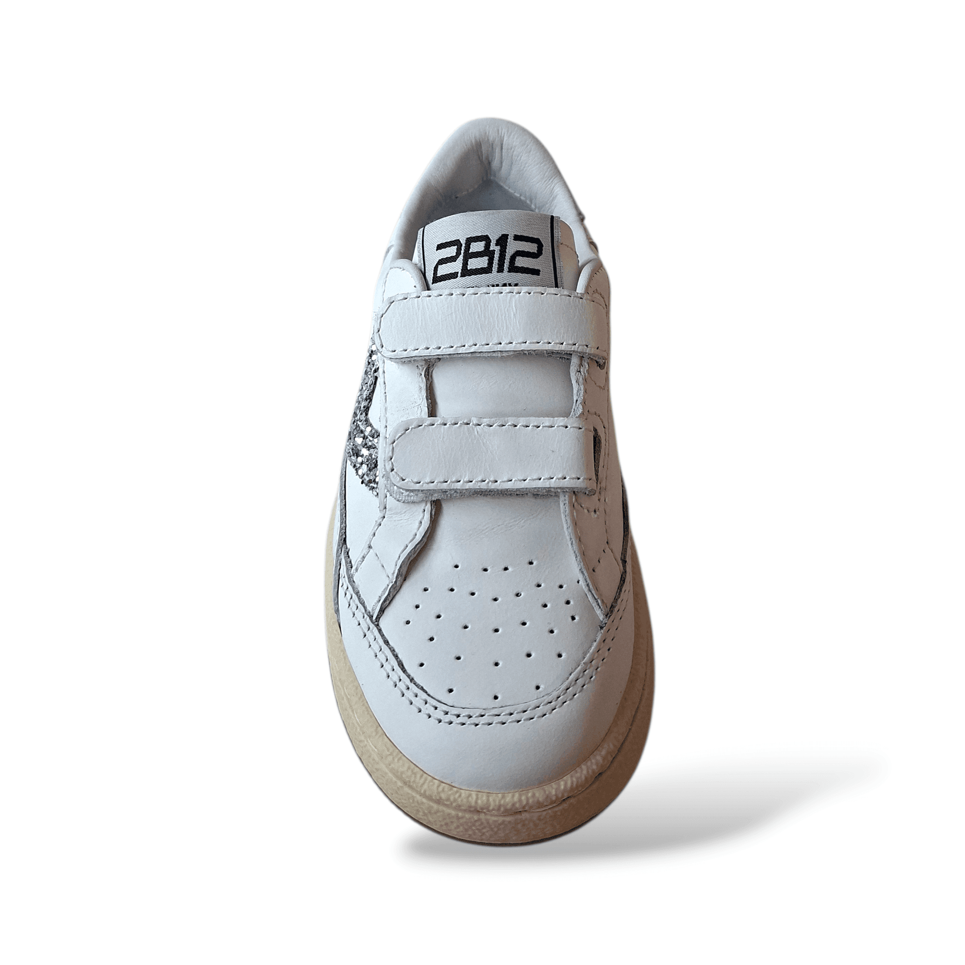 Sneakers bambina 2B12 Baby-Mini Play bianche glitter argento velcro in Ballerine Scarpetteria Gica - Trani, commercioVirtuoso.it