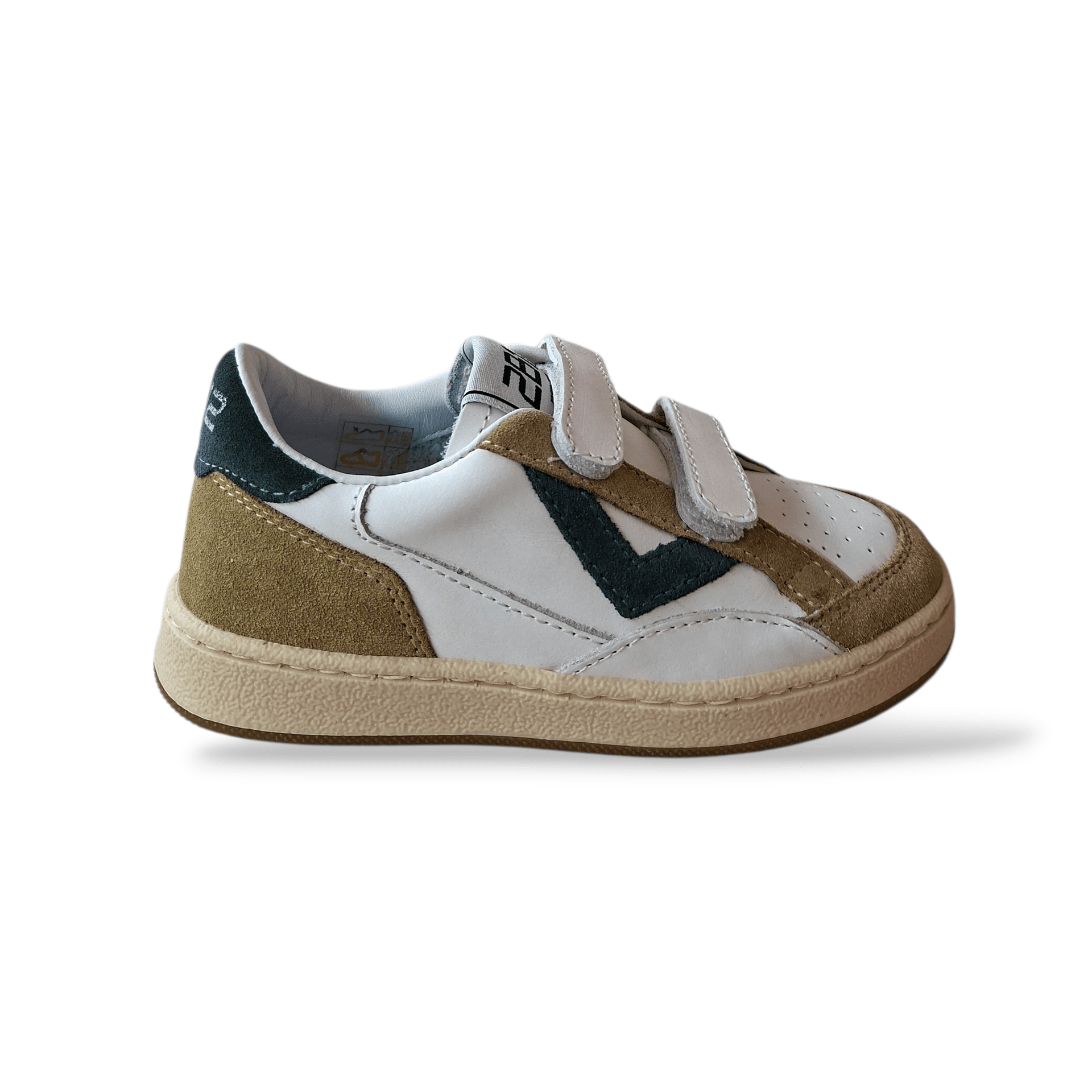 Sneakers bambino 2B12 Baby-Mini Play bianche beige verdone velcro - 6