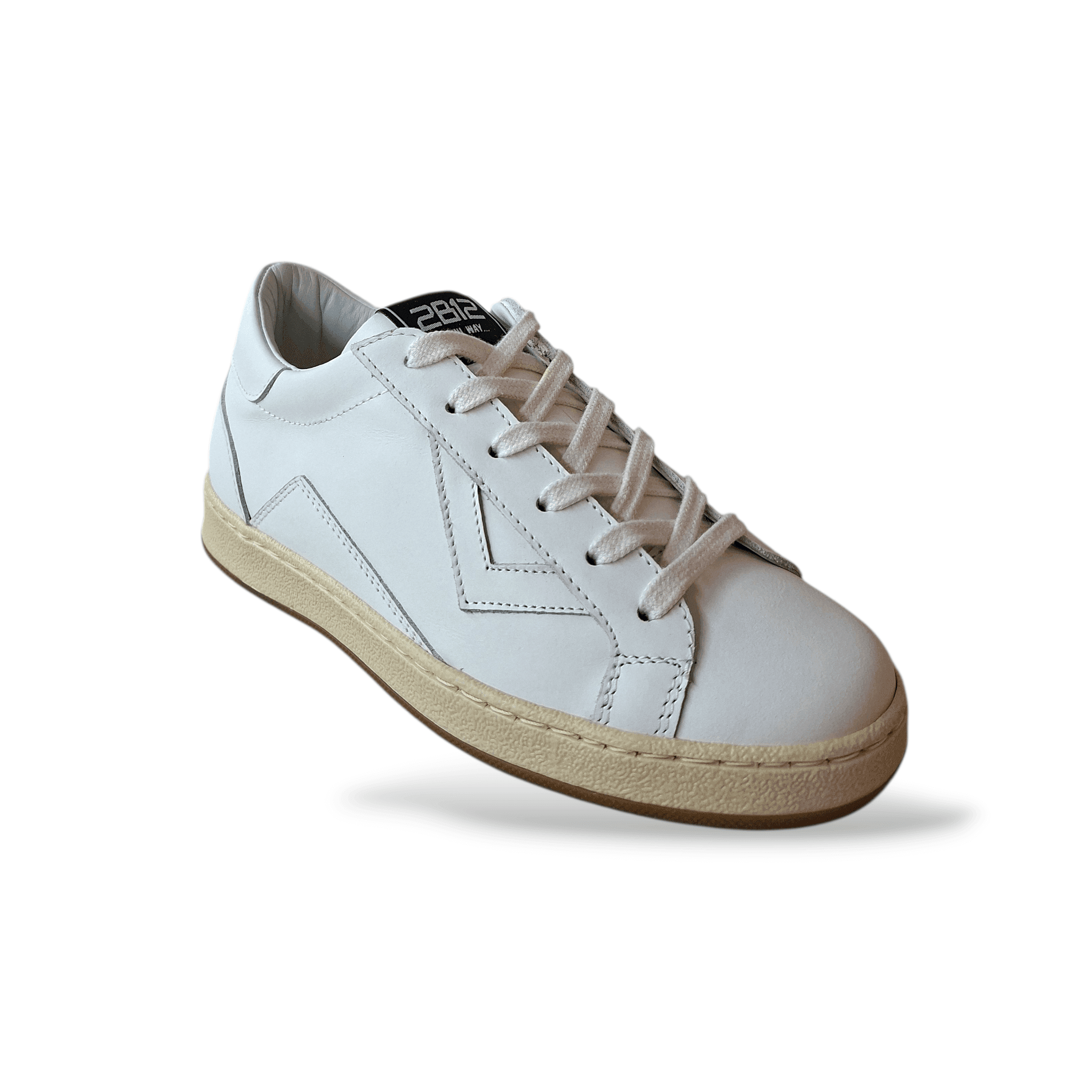 Dettaglio sneakers ragazzi 2B12 pelle bianca suola gomma antiscivolo Scarpetteria Gica
