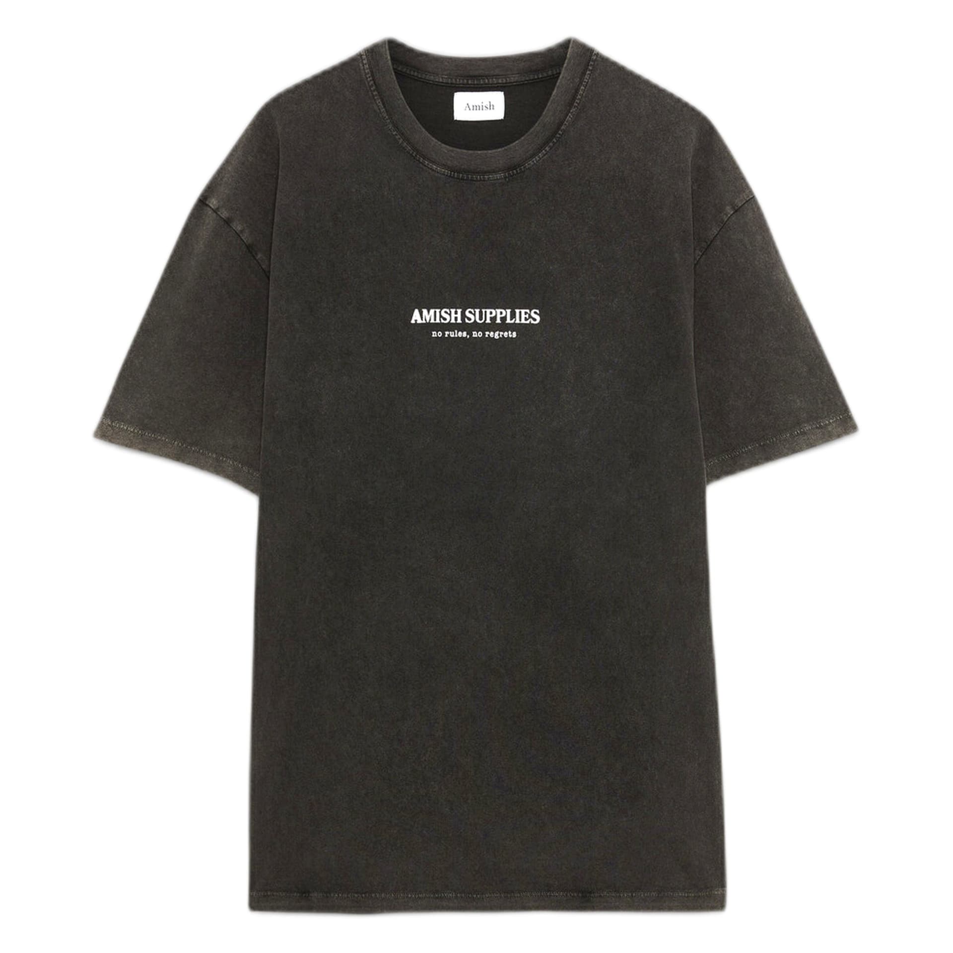 AMISH t-shirt amish jersey grunge pigment stone - black - 3