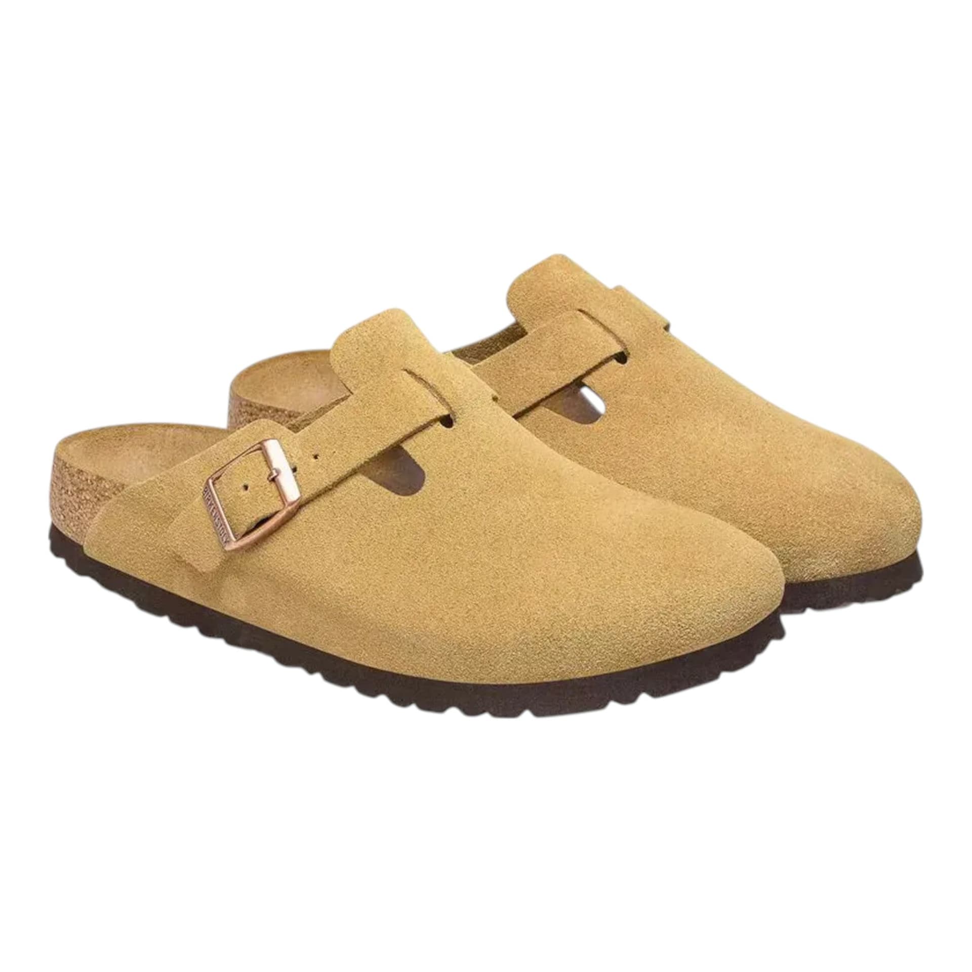 BIRKENSTOCK sabot birkenstock boston bs suede leather - latte cream - 2