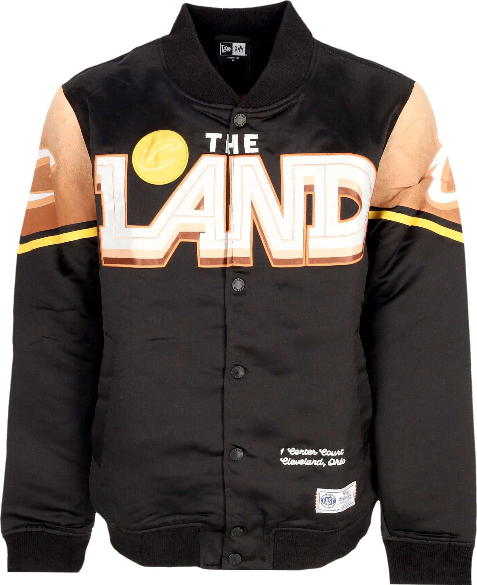 NEW ERA Giubbotto Bomber Uomo Nba Ce Snap Satin Jacket Clecav Black/original Team Colors