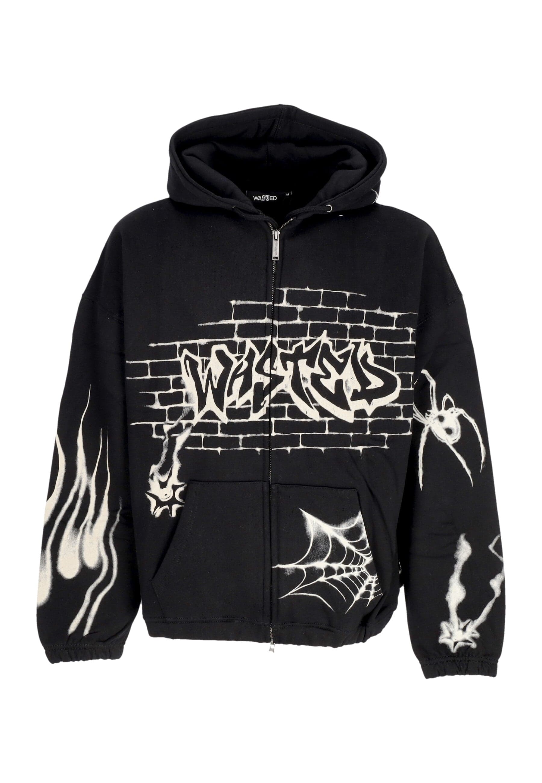 WASTED PARIS Felpa Cappuccio Zip Uomo Atm Boxy Zip Hoodie Black - 3