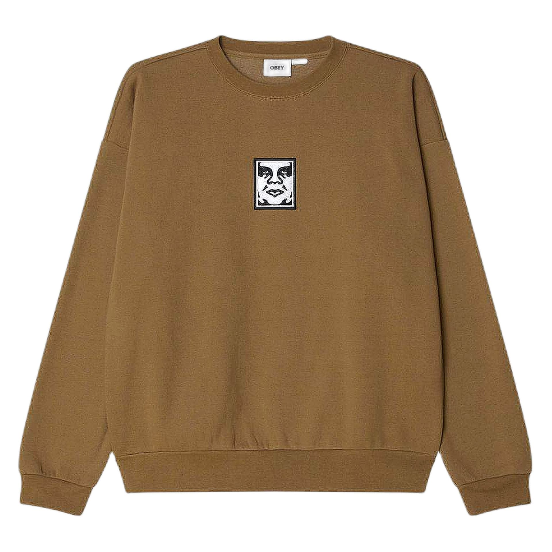 OBEY felpa obey icon extra heavy crew ii fleece - elmwood - 2