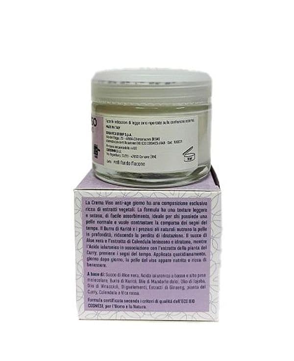 Crema Viso bio 50ml  Anti-Age giorno aloe vera, acido ialuronico, vite rossa, jojoba, vinaccioli per i segni del tempo - 2