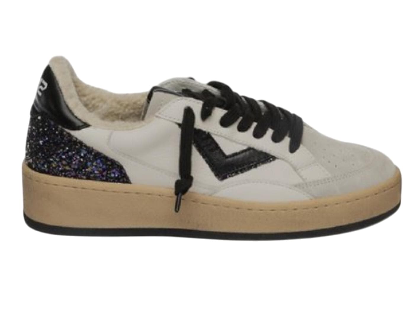 4B12 Sneakers In Pelle Donna  Playnew Black White - 3