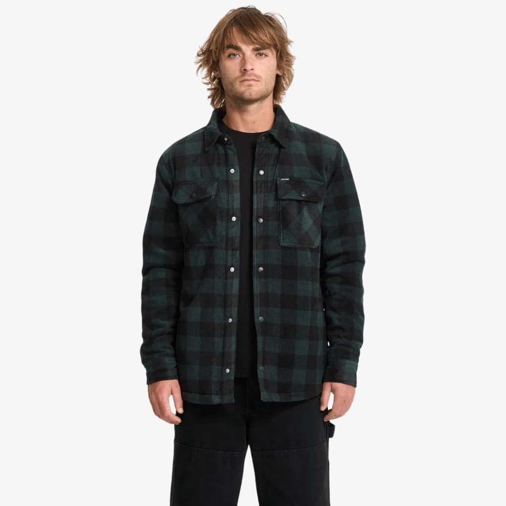 Camicia Volcom Bowered LS Black Green - 4