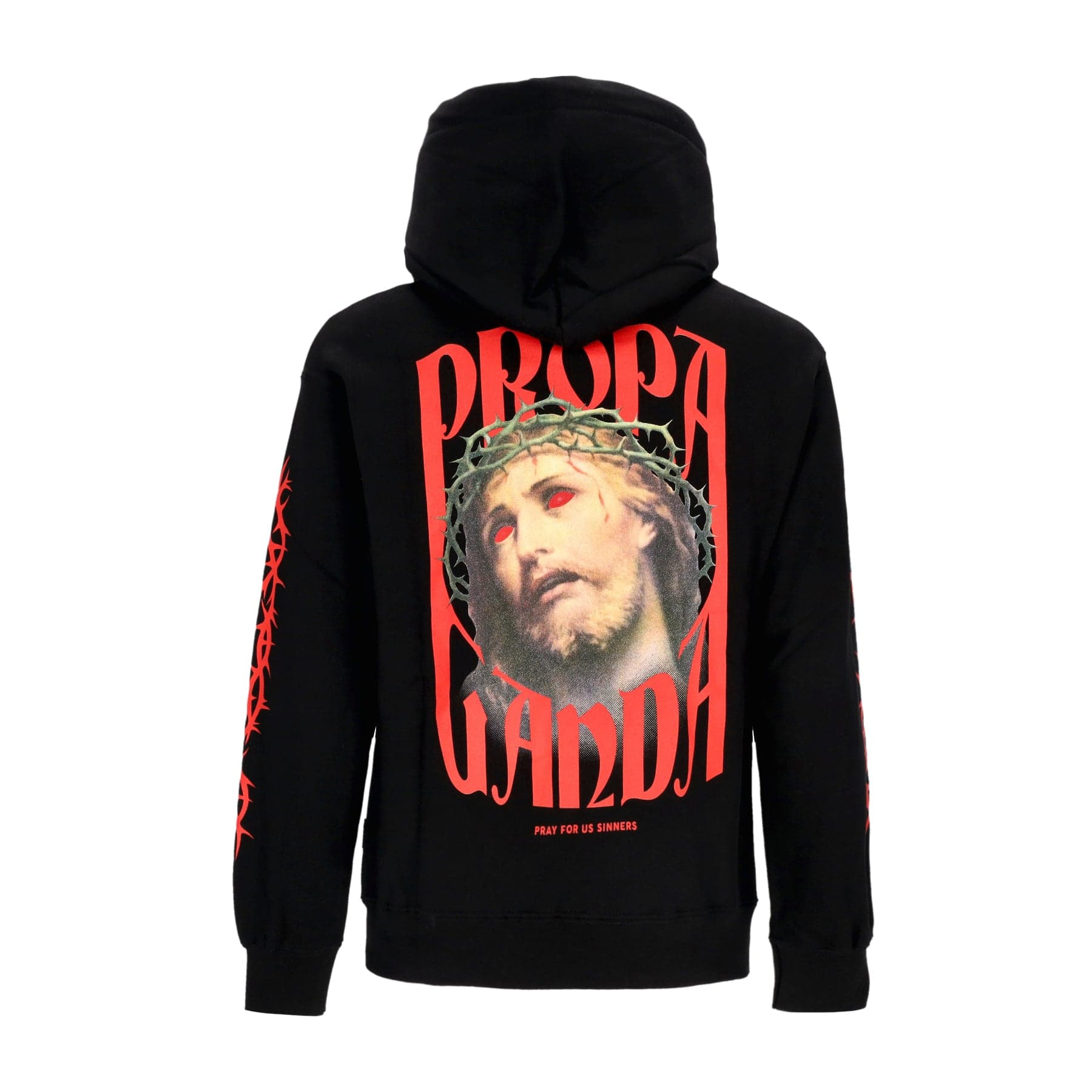 PROPAGANDA Felpa Cappuccio Uomo Crown Hoodie Black - 3