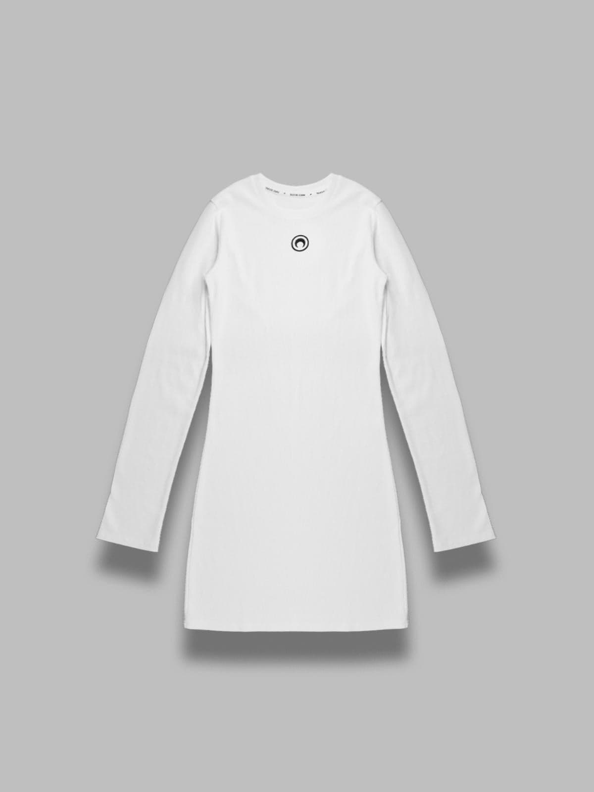 MARINE SERRE moon logo ribbed jersey ls mini dress - 5