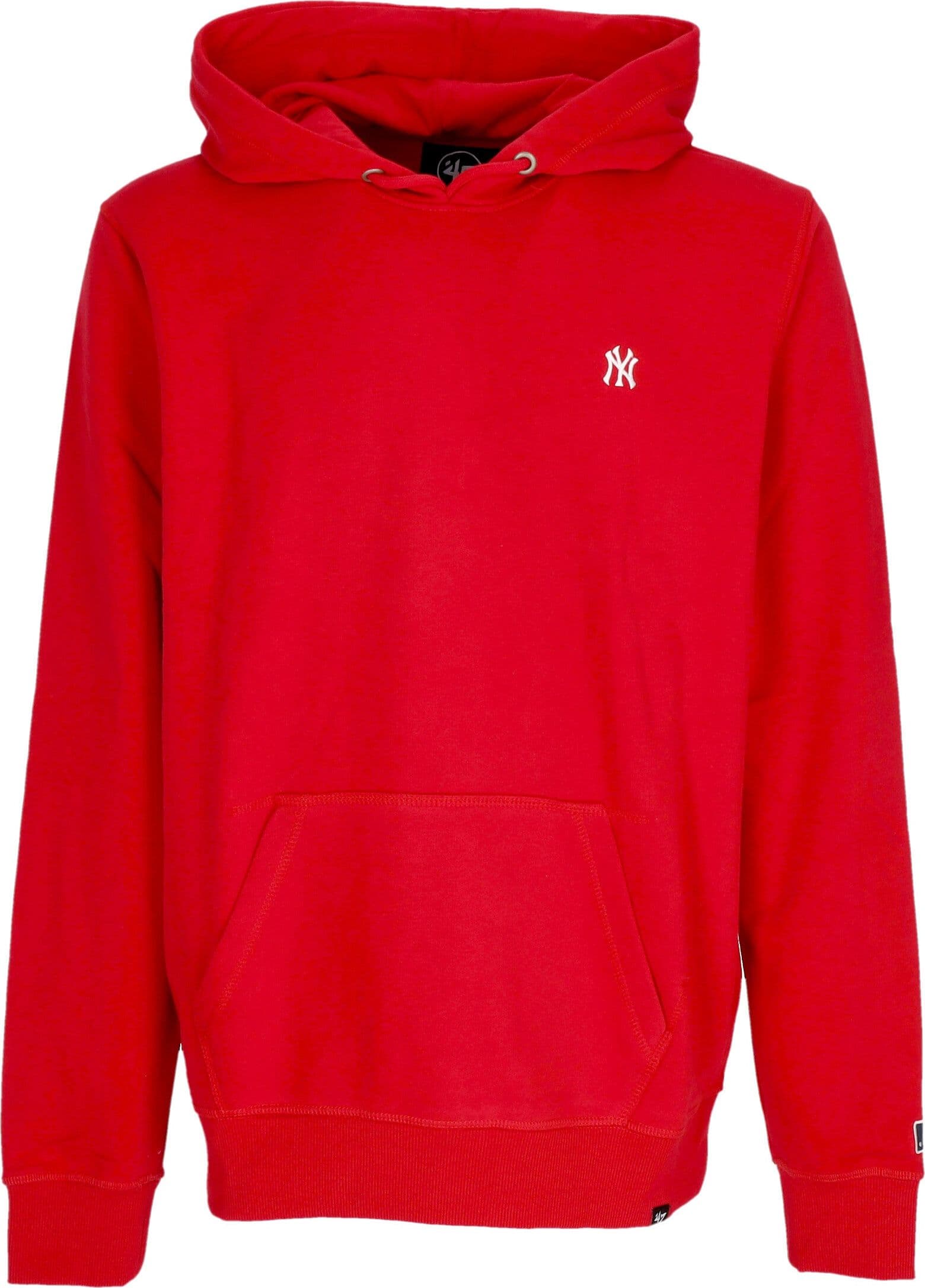 47 BRAND Felpa Leggera Cappuccio Uomo Mlb Base Runner Emb Helix Hoodie Neyyan Red - 5