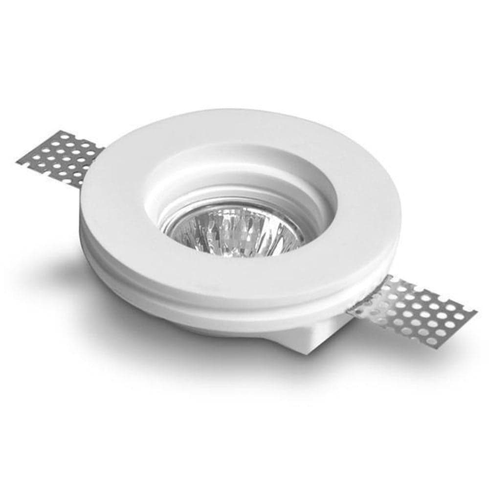 Portafaretto in gesso per GU10 singolo rotondo