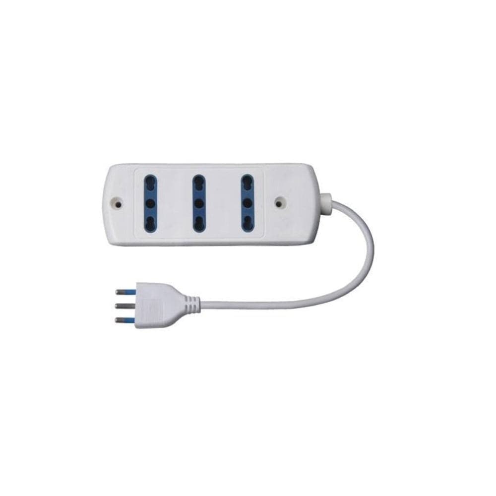 MULTIPRESA 3 USCI BIP10/16A 2P+T 1 SPINA 16A CAVO 1.5M 3500W IMQ BIANCA