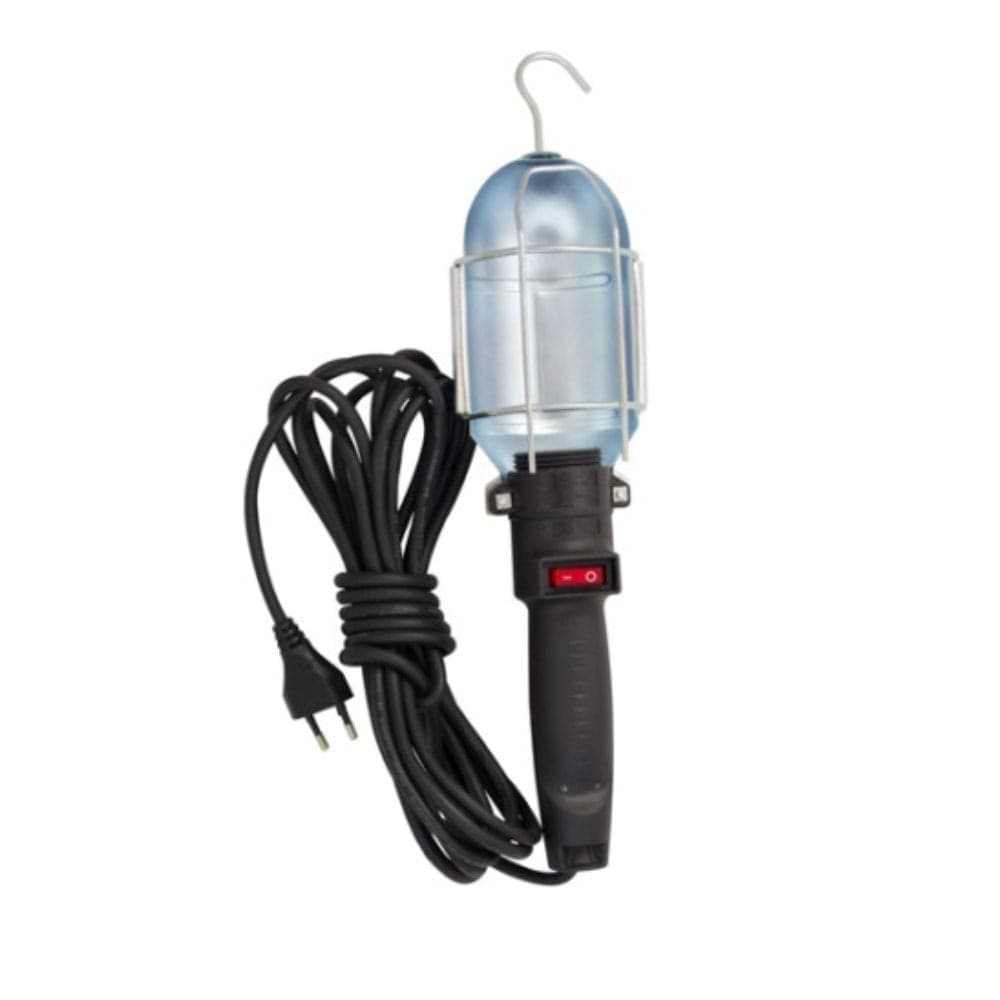 LAMPADA DA LAVORO LAMPADINA E27CAVO 2X0.75MM SPINA 10A 2P 5M NERA - 1