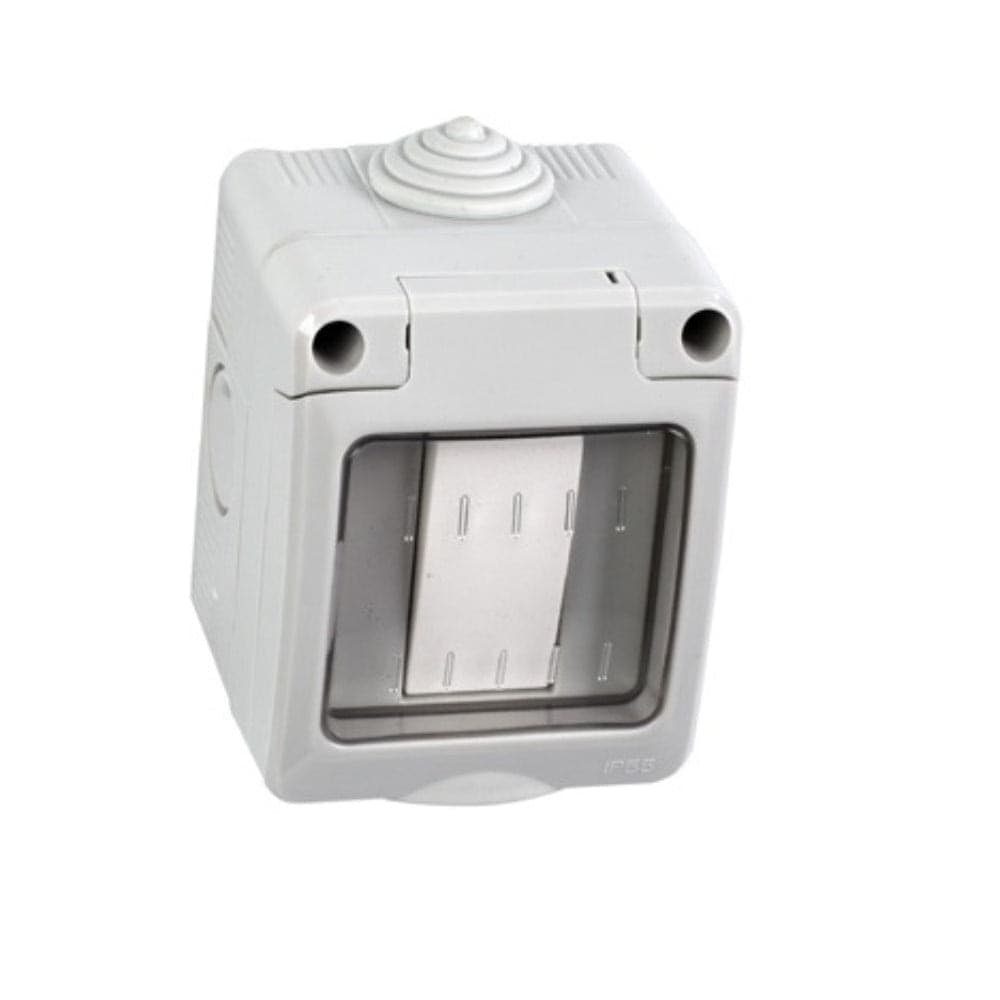 KIT CONTENITORE STAGNO 1 INTERRUTTORE UNIPOLARE 16A E COPERCHIO IP55 IMQ