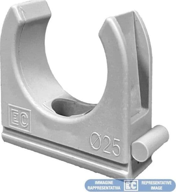 CLIP FISSATUBO A SCATTO Ø25 mm – GRIGIA