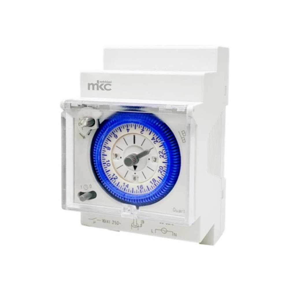 MKTI-1020 - Timer meccanico giornaliero industriale su guida DIN a 3 moduli