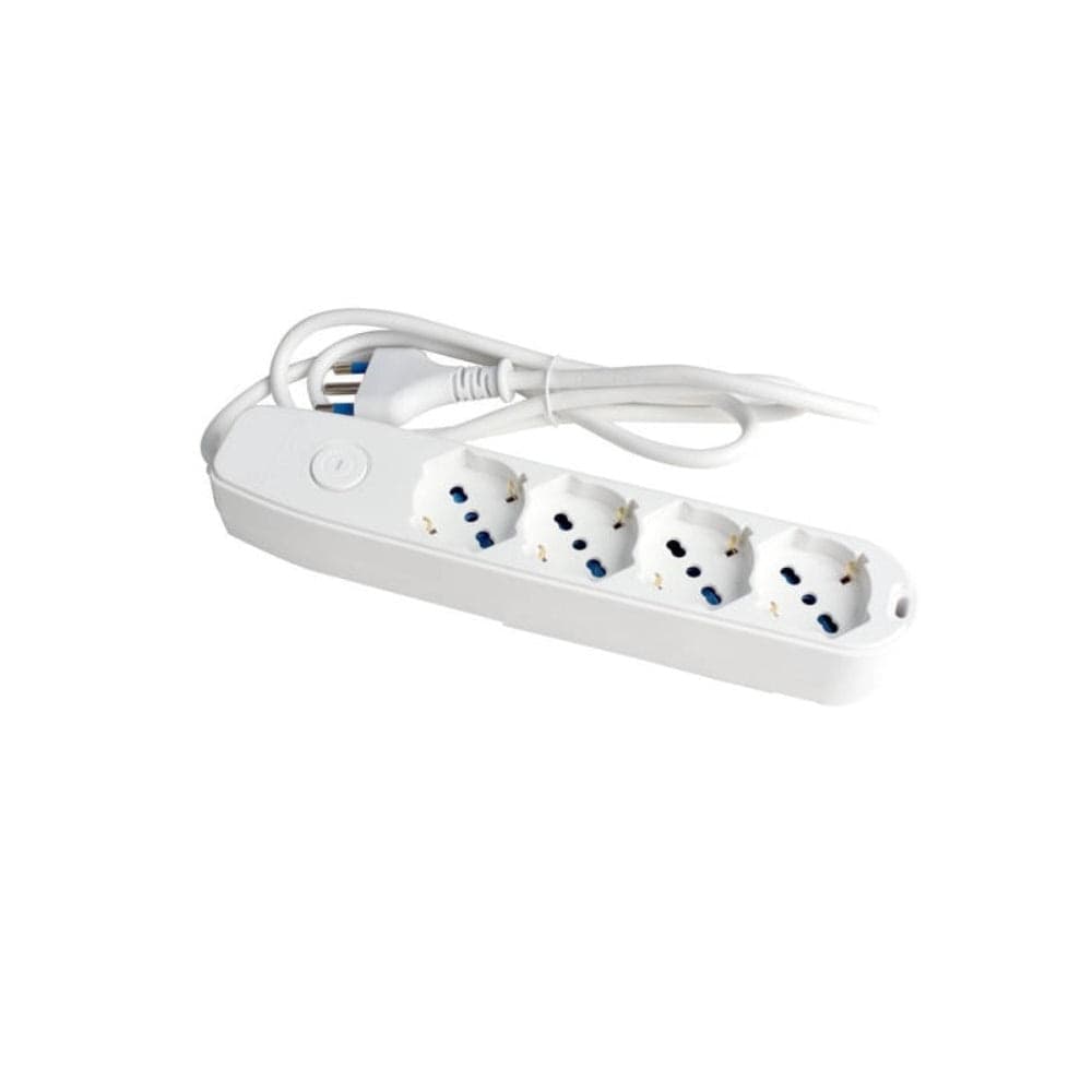 MULTIPRESA 4 USCITE UNIVERS. SP.16A  CAVO MT.1.5  BIANCO (RIF.30079N) - 1