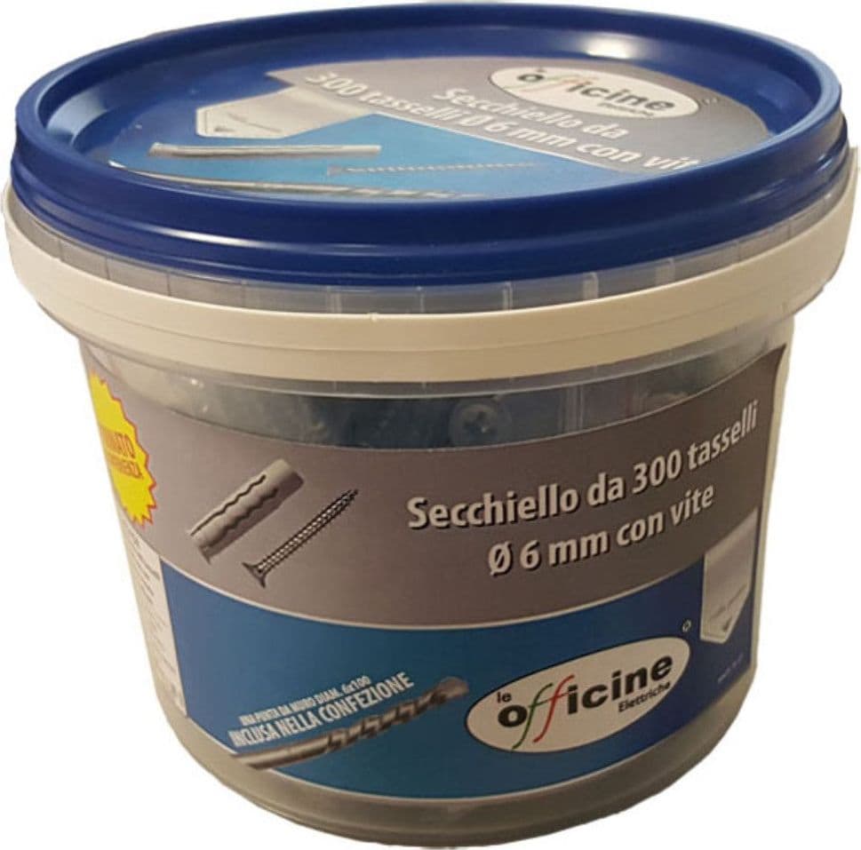 Secchiello da 300 tasselli d. 6mm con vite