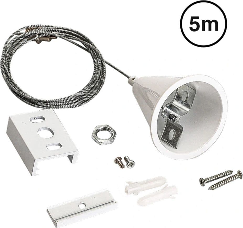 Kit sospensione per binario Bianco / 3m - 1