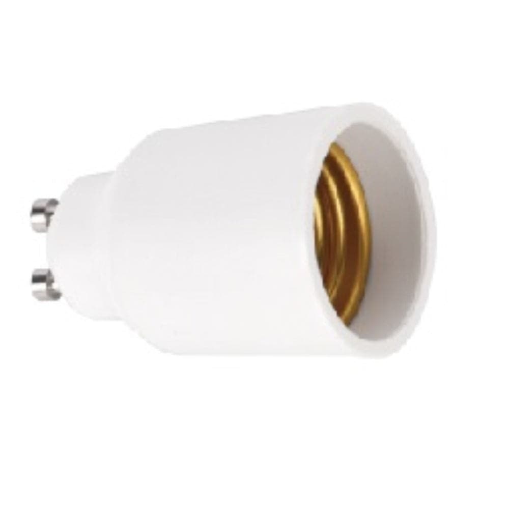 ADATTATORE DI ATTACCO PER LAMPADINA GU10-E27 CORPO TERMOPLASTICO BIANCO - 1