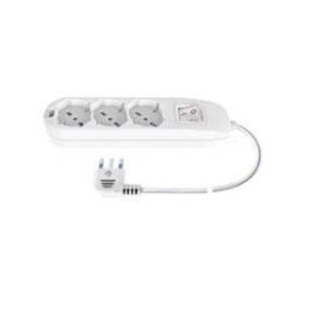 MULTIP 3 USCITE UNIVERSALI INTERR SPINA16A CAVO 1.5M 3500W IMQ BIANCA - 1