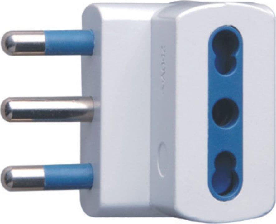 ADATTATORE SPINA 16A 2P+T 3 PRESE BIPASSO 10/16A IMQ BIANCO